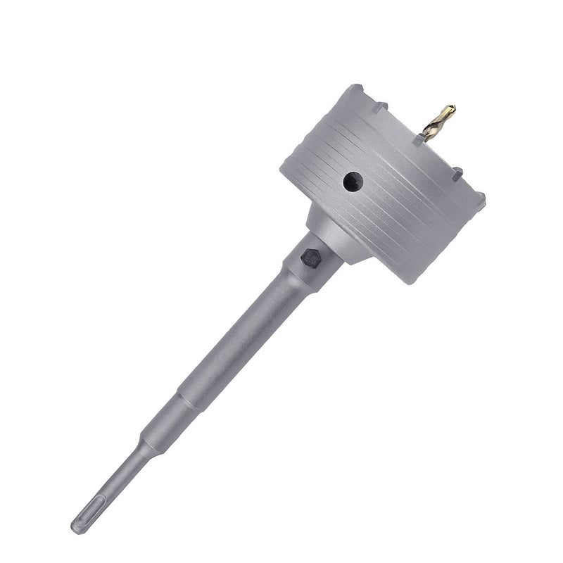 GUICGOC 76mm / 3 inch Concrete Hole Saw with 220mm SDS Plus Shank Connecting Rod, Tungsten Carbide Teeth (7.7mm x 4mm) Cement Hole Saw for Concrete Cement Brick Wall Stone (76mm (3 inch) - Image 1
